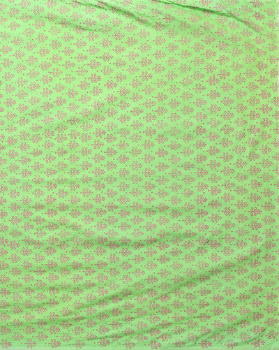 Katan Silk Stunning Blockprint Green Suit