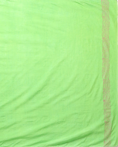 Katan Silk Stunning Blockprint Green Suit