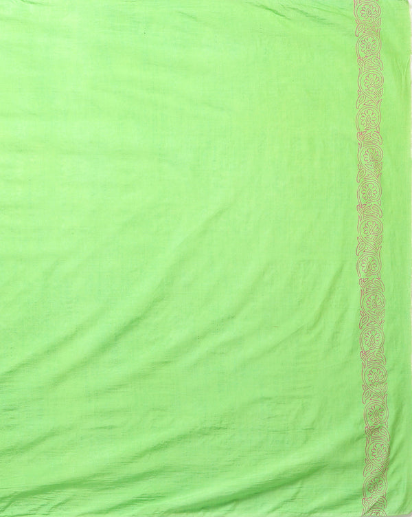 Katan Silk Stunning Blockprint Green Suit