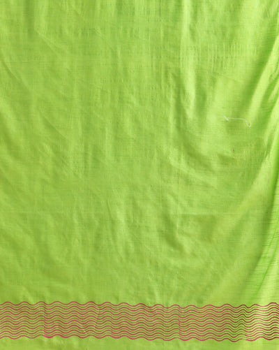 Katan Silk Hypnotic Blockprint Green Suit (T+B+D)