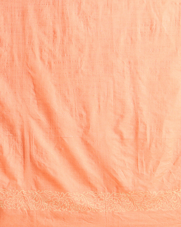 Katan Silk Audicious Blockprint Peach Suit