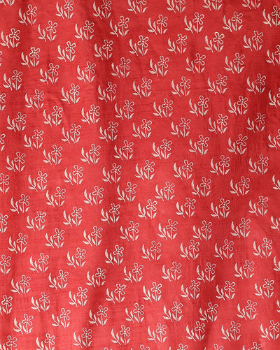 Katan Silk Blushing Blockprint Red Suit