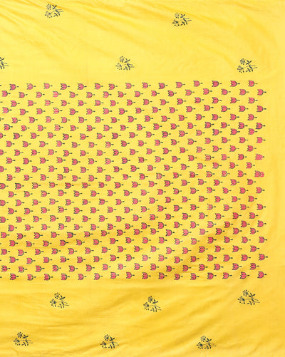 Katan Silk Gracious Blockprint Yellow Suit