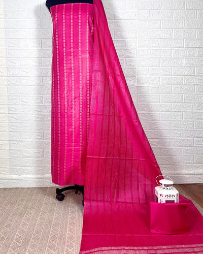 Katan Silk Rosy Handcrafted Pink Suit