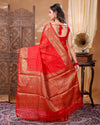 Mesmerizing Banarasi Silk Linen Orange Handloom Saree