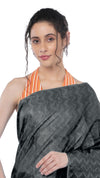 Kota Silk Black Saree Sequence Pallu & Zig-Zag Design