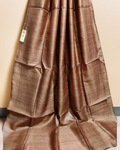 Silkmark Ghicha Tussar Mysterious Brown Saree