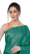 Kota Silk Green Saree Sequence Pallu & Zig-Zag Design