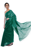 Kota Silk Green Saree Sequence Pallu & Zig-Zag Design