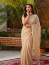 Pure Cotton Kota Doria Saree Beige Jaal Embroidery