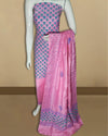 Katan Silk Brilliant Blockprint Pink Suit
