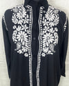 Intricate Chikankari Cotton Black Kurti - IndieHaat