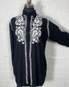 Intricate Chikankari Cotton Black Kurti - IndieHaat