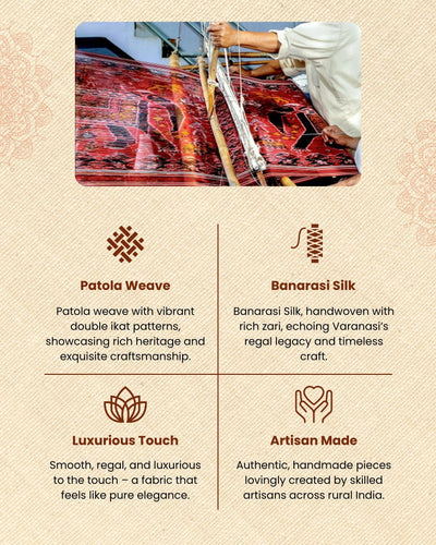 Noor-e-Banaras Lichi Silk Lavendar Patola Dupatta