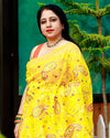 Captivating Silk Linen Embroidered Mustard Saree