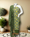Handcrafted Green Katan Silk Suit Set with Dupatta | IndieHaat