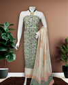 Green Katan Silk Suit – Handcrafted with Dupatta & Bottom
