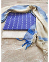 Artistic Khadi Cotton Handcrafted Blue Suit