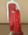 Katan Silk Vivid Blockprint Red Suit