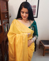 Handcrafted Tranquil Kota Silk Yellow Jacquard Saree