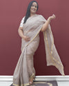 Gray Pure Silk Kota Doria Handdyed Saree