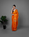 Pure Kota Silk Saree Orange Jaquard Weaving