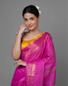 Handcrafted Pastoral Kota Silk Pink Jacquard Saree