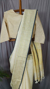 Pure Khadi Linen Saree White