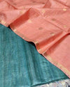 Silkmark Tussar Green Top Katan Silk Orange Dupatta
