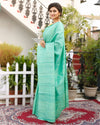 Silkmark Ghicha Tussar Magnificent Green Saree