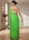 Lehariya Pure Silk Kota Doria Leaf Green Saree Handcrafted