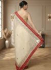 Pankhudi Jugnu Checks Gota Patti Off White Saree