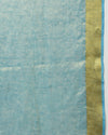 Embroidered Pure Tissue Linen Handdyed Saree Blue