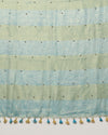 Embroidered Pure Tissue Linen Handdyed Saree Blue