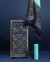 Katan Silk Oceanic Blockprint Blue Suit