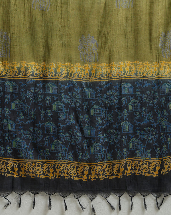 Katan Silk Vivid Blockprint Blue Suit