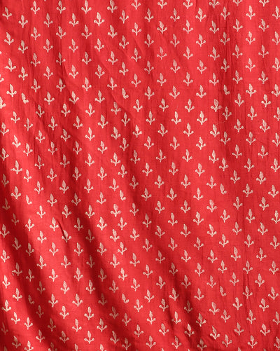 Katan Silk Printed Suit Piece Berry Red