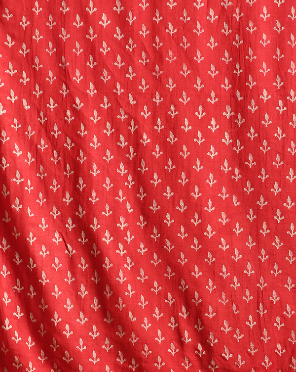 Katan Silk Printed Suit Piece Berry Red