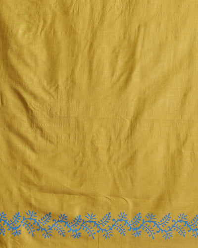 Katan Silk Sunny Blockprint Mustard Suit