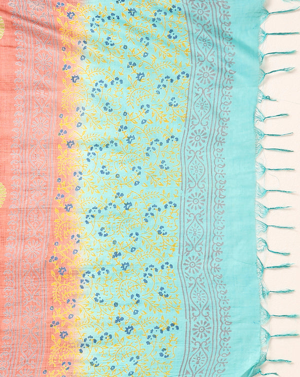 Katan Silk Melodic Blockprint Green Suit