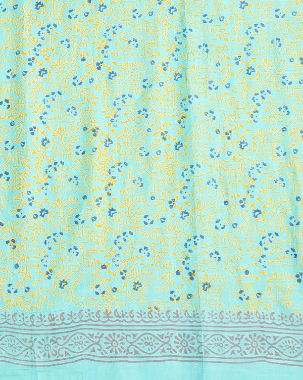 Katan Silk Melodic Blockprint Green Suit