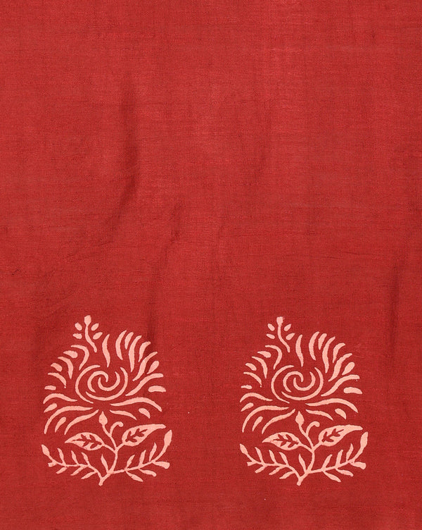 Katan Silk Vibrant Blockprint Sky Blue Suit