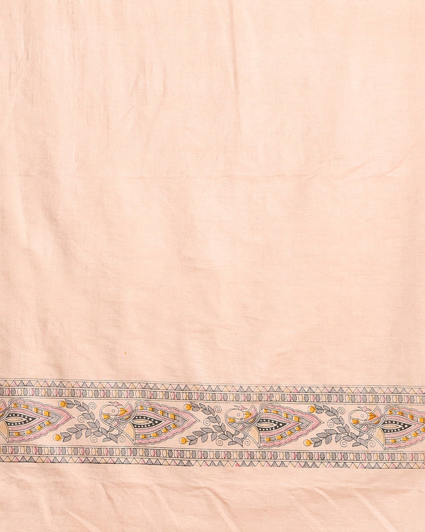Stunning Katan Silk Madhubani Beige Suit