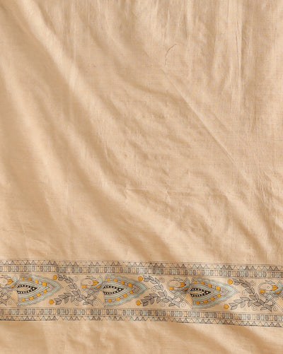 Blissful Katan Silk Madhubani Beige Suit