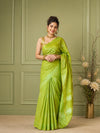 Katan Sap Green Silk Saree Handcrafted