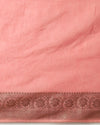 Radiating Banarasi Silk Linen Peach Handloom Saree