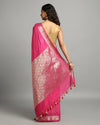 Fascinating Banarasi Silk Linen Pink Handloom Saree