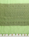 Joyful Banarasi Silk Linen Green Handloom Saree