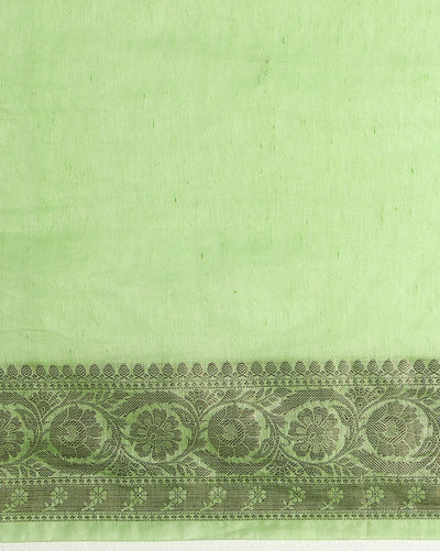 Joyful Banarasi Silk Linen Green Handloom Saree