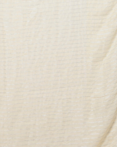 Vivid Pure Linen Embroidered Handloom Off White Saree